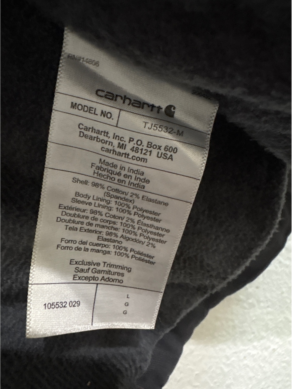 Carhartt Rugged Flex Relaxed Fit Jacket Carbon Ridge Gray L - Picture 5 of 9